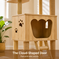 Arbre à chat tout-en-un avec condo pour chat, capsule spatiale, griffoir, planche à gratter, gain de place pour chat d'intérieur