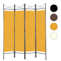 Pantalla de privacidad de pared española, divisor de habitación plegable de acero y poliéster, 180x163 cm, 4 piezas