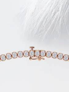 Conjunto de Collar de Mujer con Diamante Cultivado en Laboratorio de Corte Ovalado y Oro Blanco de 14K, Diseño Moderno y Delgado para Fiestas, Joyería Certificada - Product Image 2