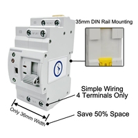 Commutateur de transfert automatique (ATS) double alimentation 2P 63A 35mm sur rail DIN, CA 110V 220V, à commutation rapide
