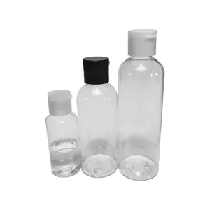 Wholesale Free Samples 30ml 50ml 100ml Plastic Pet Transparent Bottle with Flip Top for Hand Sanitizer Gel