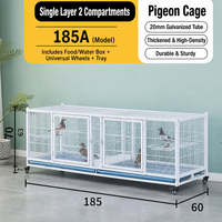 Cage à oiseaux robuste en fil métallique blanc, grande cage à oiseaux avec plateau amovible bleu, support à roulettes, cages d'élevage pour oiseaux