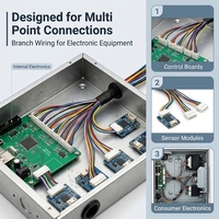 1 2 3 4 5 6 Pin Kabel Harness Elektronik Multi Inti dengan Konektor Multi Cabang untuk Peralatan Kontrol Sensor PCB