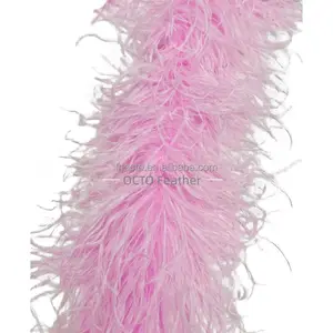 Deluxe 4 kat moda sahne kostümleri Feather tüy Trim 2 metre devekuşu tüy Boa kırpma