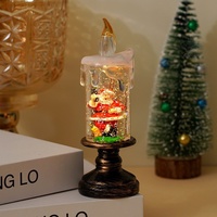 Frohe Weihnachten LED-Kerze Kristall-Schneefall Cartoon-Geschenklampe Ornament Winter Frohes Neues Jahr Weihnachtsfeier Party-Dekoration
