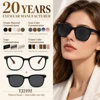 Montures de lunettes unisexes TR90 avec clip solaire anti-radiation et verres polarisés TAC confortables