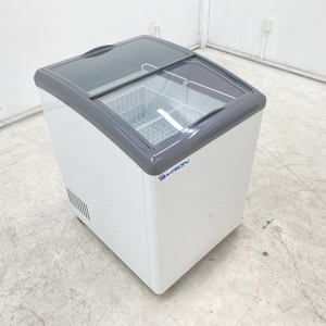 Congelador de helados con puerta corrediza de vidrio templado curvo para heladería, fabricado en China - Product Image 4
