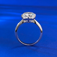 Bague de couple en argent sterling 925 avec zircon blanc taillé en forme de fleur de glace 8*10mm