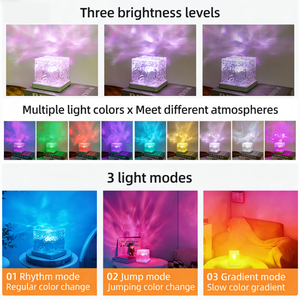 USB Northern <b>Lights</b> Dynamic Ocean Wave Pattern Colorful LED Bedroom Decoration Projection <b>Light</b> Square - Product Image 5