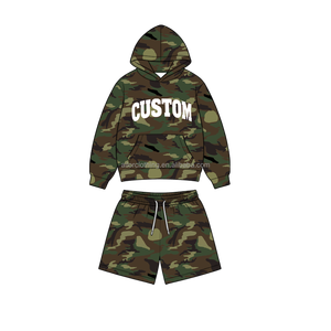 2026 New Girls Camouflage Hoodie Set Breathable <b>Sweatshirt</b> Shorts Outfit American Standard Size Bulk Supply - Product Image 2