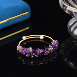Bracelets de pierres précieuses en cristal plaqué or 14k pierre naturelle de guérison - Product Image 3