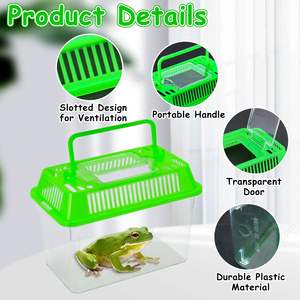 Transporteur d'animal familier en plastique de réservoir de <span class=keywords><strong>tortue</strong></span> Transparent portatif pour de petits Terrariums de reptiles - Product Image 4