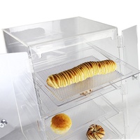 Présentoir transparent en acrylique pour comptoir de nourriture, présentoir pour pain, donuts, coffret de boulangerie