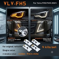 Kit DRL LED certifié CE Rohs 24V blanc ou ambre, kit de rétrofit pour Volvo FH4&FH5 Volvo FH5/FM5 2021+ Accessoires pour camions