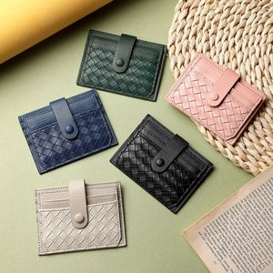 Tarjetero Delgado de Cuero PU Vintage, Estuche para Tarjetas de Identificación Tejido, Cartera Pequeña para Tarjetas de Crédito para Hombres y Mujeres - Product Image 1