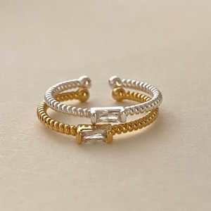 VIANRLA-anillos de apilamiento de oro para mujer, Plata de Ley 925, Circonia cúbica transparente, baguette, anillos finos - Product Image 3