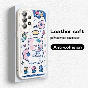 Fashion Designer Cute Cat Cartoon custodia in pelle con stampa in Silicone Cover posteriore per Samsung Galaxy A04s A13 A12 A22 A32 <span class=keywords><strong>A33</strong></span> A53 - Product Image 5