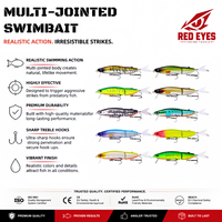 Échantillon gratuit Leurre de pêche multi-articulé, leurre simulé, 12CM 15.5G, 6 hameçons, leurre dur, 2 articulations, matériel de pêche