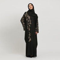Abaya Couleur Unie à Nervures Uniques, Nouveau Modèle Arabe Abaya à Dubaï, Robe Musulmane pour Femme en Polyester, Service OEM, Taille Personnalisée pour Adultes