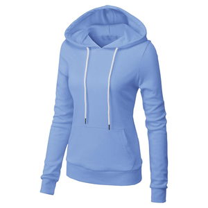 Conception de broderie d'impression personnalisée Mesdames Pull court couleur unie décontracté ample avec sweats à capuche pour femmes - Product Image 4