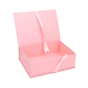 Custom Gift packaging Foldable magnetic gift box with ribbon closure paper box packaging box