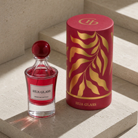 Flacon de parfum vide coloré, flacon en verre de luxe 30ml, 50ml et 100ml, flacon cylindrique avec bouchon à bille en plastique et étiquette, boîte personnalisée
