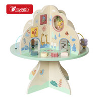 Table d'activités en bois colorée et écologique Okeykids pour enfants, jeu de cuisine d'imitation pour le développement sensoriel et cognitif, vente en gros B2B W12D751