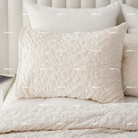 Parure de lit 3 pièces jacquard couleur unie 300TC, drap-housse moderne, simple et minimaliste, tissé, pour la maison et l'hôtellerie