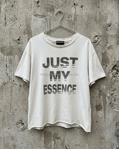 Camisetas de Algodón Grueso French Terry con LOGO Personalizado, Estilo Vintage Lavado, Ajuste Oversize para Hombre, Estampado Gráfico con Efecto Desgastado por el Sol - Product Image 1