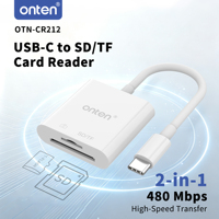 Pembaca Kartu Ganda USB-C untuk Kartu SD & TF, Standar 2.0 OTN-CR212