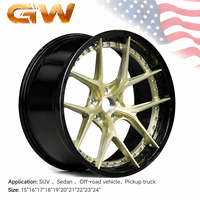 Rines Forjados GW 6061-T6 en Oro Champán, Juego de 2 Piezas, 18 19 20 21 22 Pulgadas, Diseño Blade Star Spoke Deep Barrel, 5x112 5x114.3 para BMW M, Rines de Lujo