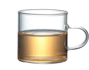 15OZ Thêm lớn rõ ràng Glass cup với xử lý cho Hot Cold Coffee Tea đồ uống
