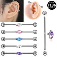 Getta Cross-border Ethnic U-shaped Geometric Pattern Titanium Straight Rod Double-Headed Ball Ear Cartilage Horse Eye Bone