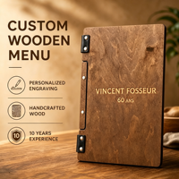 Porte-menu en bois avec fixation par vis, support de menu vintage pour café, restaurant, bar, couverture de menu élégante, luxueuse et tendance, vente en gros