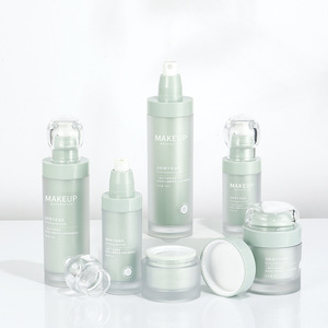 <span class=keywords><strong>120ml</strong></span> Báo Chí cho <span class=keywords><strong>Lotion</strong></span> xi lanh chai cổ PETG phun cát màu xanh lá cây Bóng cap Kem chăm sóc da huyết thanh Mặt nạ Mỹ phẩm Bộ - Product Image 1