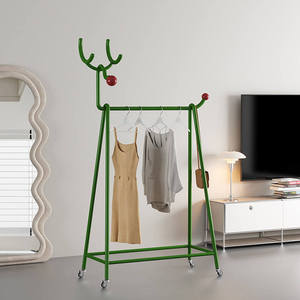 Perchero de pie de hierro creativo para dormitorio, uso doméstico sencillo, multifuncional, bonito, móvil, para ropa de niños en sala de estar - Product Image 6