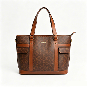 Sac fourre-tout en cuir personnalisé LAMGOYI pour femme, en cuir de vachette véritable, grande capacité, sac à bandoulière, fermeture éclair supérieure, classique, pour le bureau, les affaires, le travail - Product Image 1
