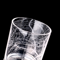 Pegatinas con patrón de mapa personalizado, tazas de cristal tipo bala Espresso con Base pesada, venta al por mayor