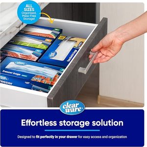 Sacs coulissants pour congélateur de stockage d'aliments de qualité supermarché Quart Sac Valve Jetable PE Power Shield Technology Augmentation des sacs en plastique - Product Image 6