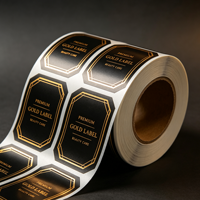 Rouleau d'étiquettes adhésives personnalisées de luxe, logo imprimé, estampage à chaud en feuille d'or, étiquettes pour flacons de parfum