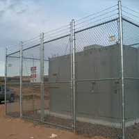 Zincir bağlantı kumaş çit zincir bağlantı çit galvanizli çelik 4 '9 "x 49 '2" yeşil galvanizli zincir bağlantı örgü çit PVC kaplama