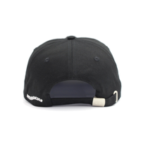 Op maat gemaakte katoenen geborduurde zwarte gladde ongestructureerde baseballcap met verstelbare gesp