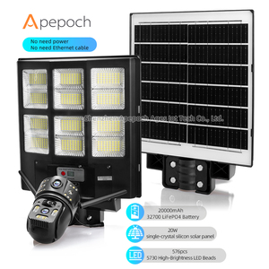 Vente chaude 6MP <span class=keywords><strong>sans</strong></span> fil Wifi 4G caméra de lampadaire solaire extérieur maison usage public IP CCTV <span class=keywords><strong>sans</strong></span> électricité - Product Image 1