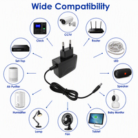 Adaptateur secteur AC/DC avec prise EU, sortie 5V 6V 9V 12V 24V 0.5A 1A 1.5A 2A, adaptateur de commutation noir et blanc pour caméra CCTV, adaptateur d'alimentation LED