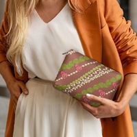 Nouvelle Collection 2026 : Pochette Maile Lei Tendance avec Impression Personnalisée, Étui Téléphone Chic, Sacs à Main Zippés en Cuir PU pour Femme