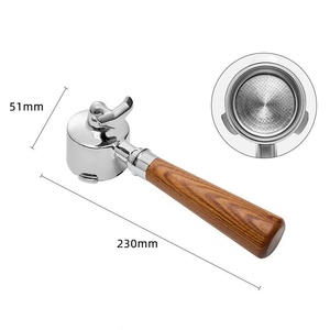 Portafiltro de Doble Boquilla Reutilizable de Acero Inoxidable 304 de 51 mm para HIBREW H10B/Delonghi EM450M/Mr. Filtro para Café/<span class=keywords><strong>Oster</strong></span>/Brayer BR1101 - Product Image 3