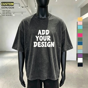 Camisetas Oversize Vintage Personalizadas Talla EE. UU. <span class=keywords><strong>con</strong></span> Estampado Streetwear Gráfico, Camisetas Lisas de Tallas Grandes, Ropa al por Mayor a Bajo Precio, Lavado Ácido - Product Image 1