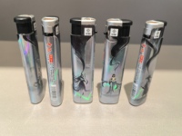Briquet à cigares portable et rechargeable au butane, coupe-vent à flamme jet, style anime chinois Zhongyan Z918, avec logo personnalisé