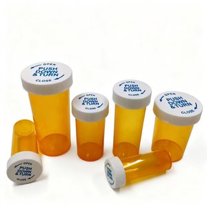 Frascos de Medicamentos a Prueba de Niños de 6dr, 8dr, 10dr, 13dr, 16dr, 20dr, 30dr, 40dr, 60dr, con Sistema de Presión y Giro - Product Image 1