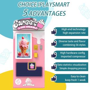 เครื่องจำหน่ายไอศกรีมซอฟต์เสิร์ฟอัตโนมัติ IPLAYSMART หน้าจอสัมผัส ระบบจัดการบนคลาวด์ SDK เชื่อมต่อ Wi-Fi/5G สำหรับห้างสรรพสินค้าและซูเปอร์มาร์เก็ต - Product Image 2